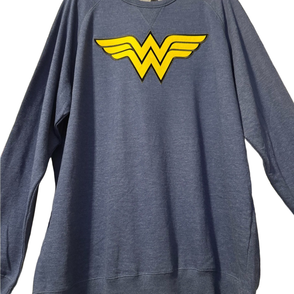 Wonder Woman Custom Denim French Terry Sweatshirt Size 2XL